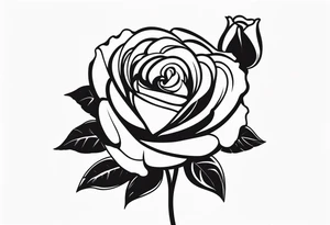 long stem spanish rose in mouth tattoo idea