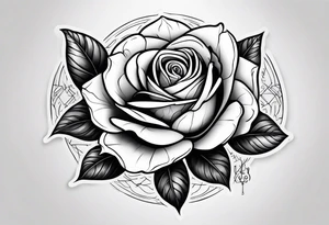 A rose tattoo with names engraved in the petals and to finish skeleton bone fingers tattoo idea