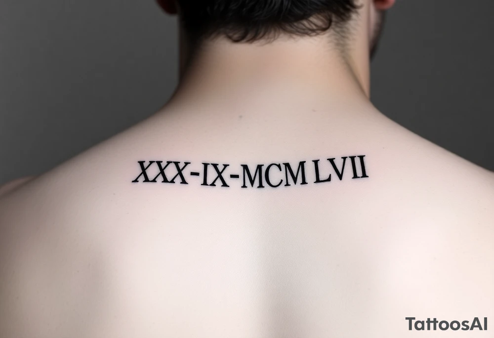 XXX_IX_MCMXLVII date on arm tattoo idea