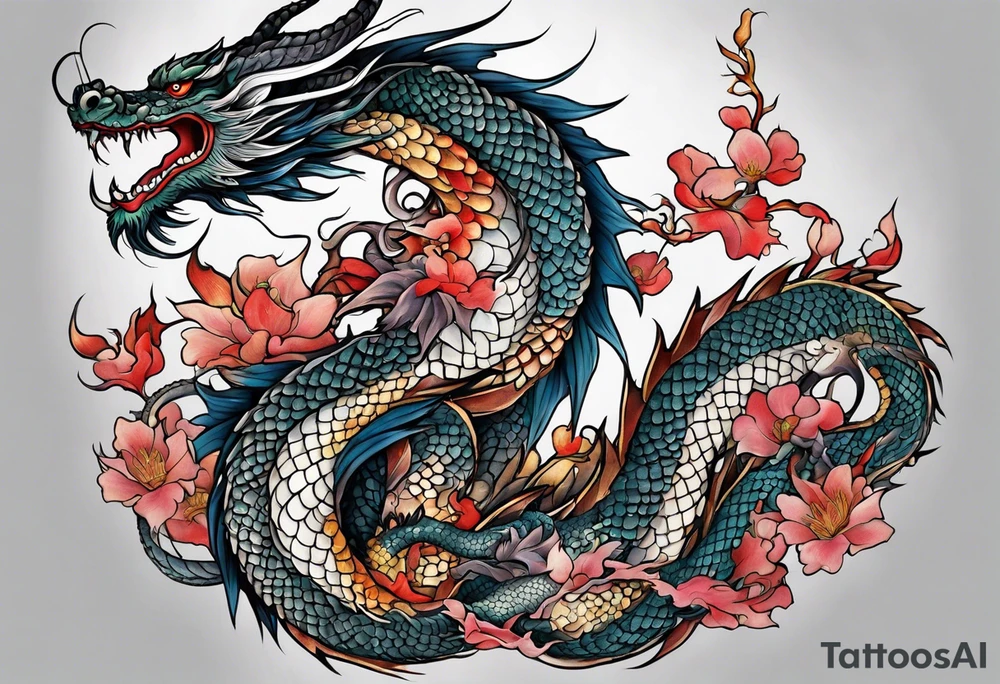Korean dragon tattoo idea