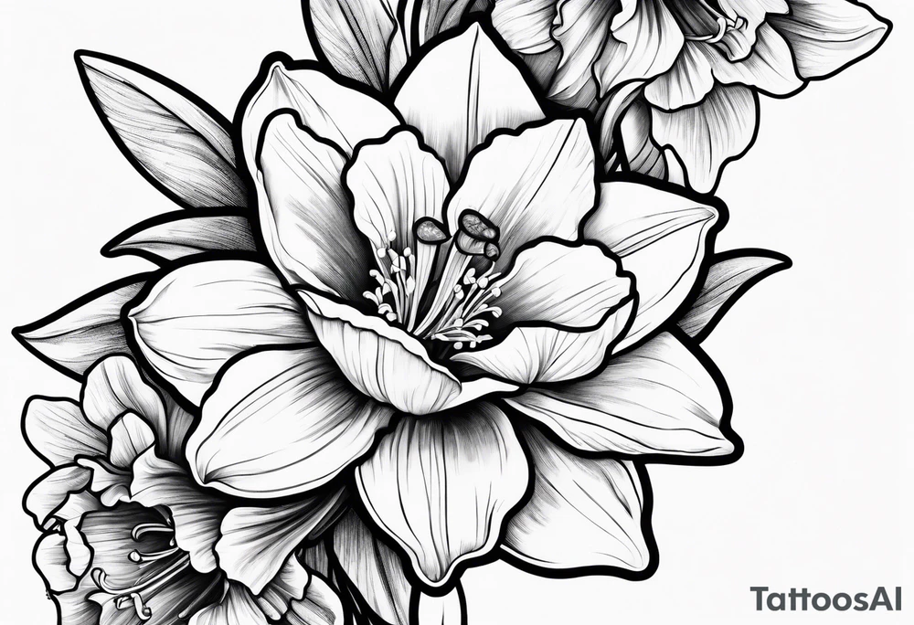 Daffodil birth flower chain tattoo idea