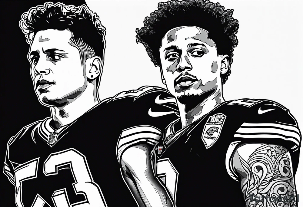 John mayer and patrick mahomes kssing tattoo idea