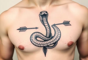 snake with arrow with around chest
, tattoo idea