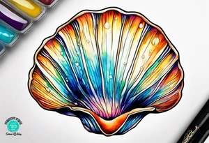One small  Pretty clam shell tattoo idea