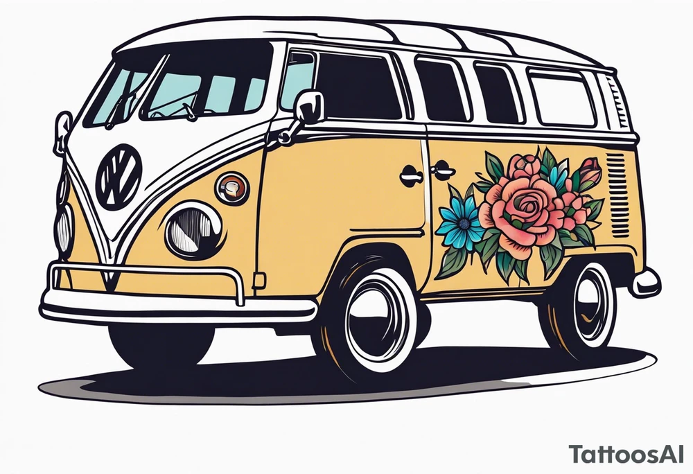 vw van
vintage flowers
old school vintage simple traditional design 



bold color simple tattoo idea