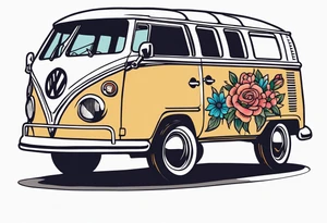 vw van
vintage flowers
old school vintage simple traditional design 



bold color simple tattoo idea