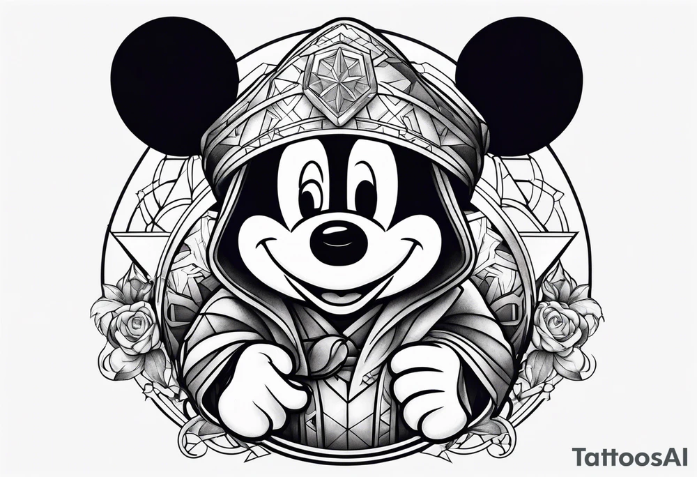 wizard mickey mouse with captain rex star wars tattoo idea