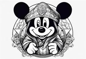 wizard mickey mouse with captain rex star wars tattoo idea