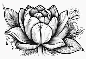 Tulip flower with
 music note on the step tattoo idea