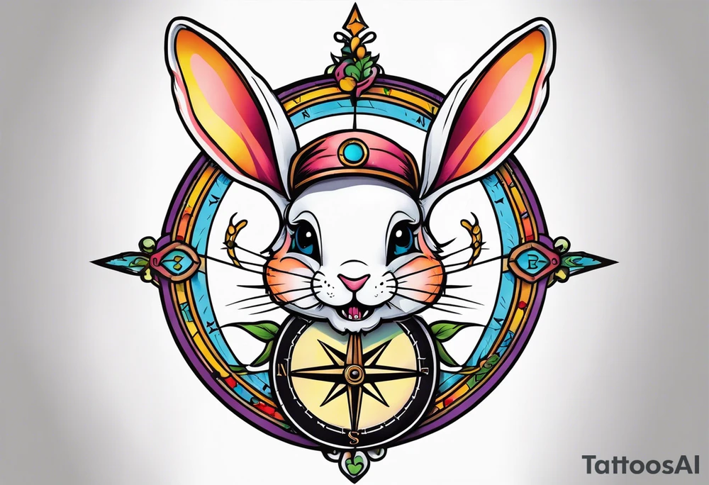 Dead rabbit fairy compass tattoo idea