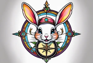 Dead rabbit fairy compass tattoo idea