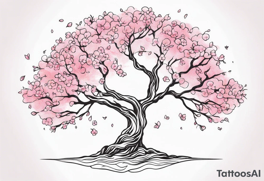 Mother Earth Tree using the cherry blossom tree tattoo idea