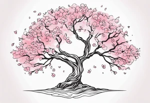 Mother Earth Tree using the cherry blossom tree tattoo idea