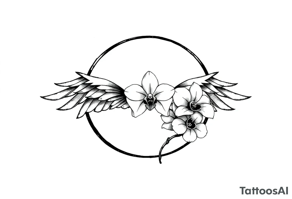 infinity loop with wings inside and an orchid tattoo idea infinity loop with wings inside and an orchid tattoo idea