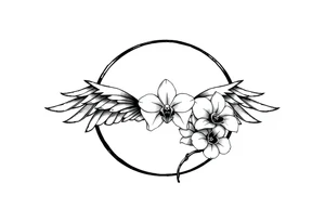 infinity loop with wings inside and an orchid tattoo idea