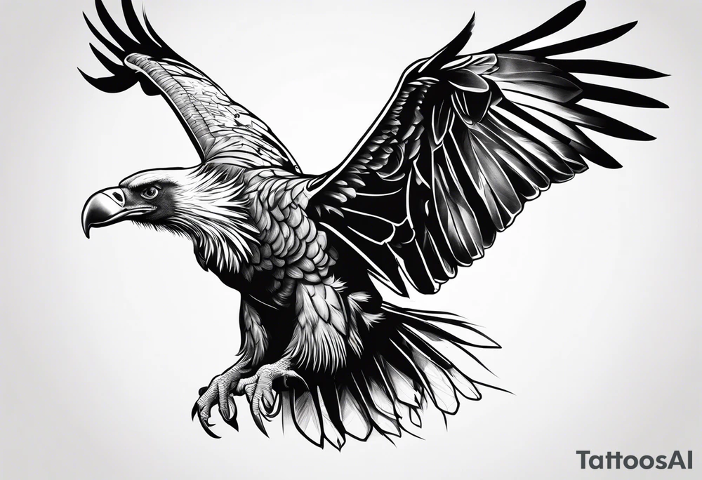 angry vulture tattoo idea