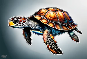 Flying turtle logo for baseball team called Tri City Turtles tattoo idea