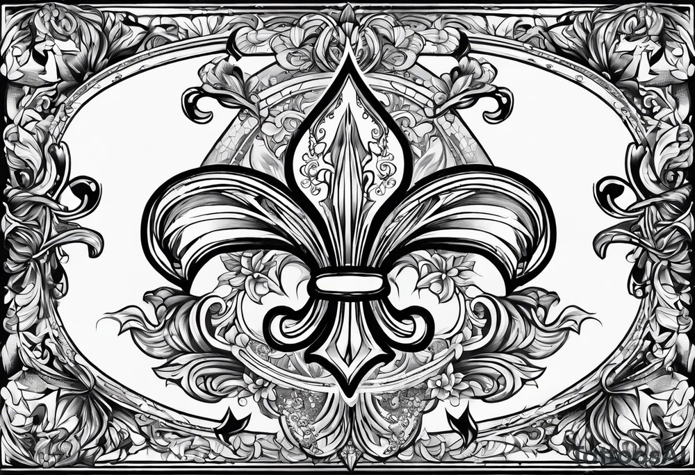 Fleur de lis with designs around tattoo idea