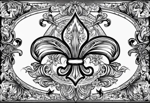 Fleur de lis with designs around tattoo idea