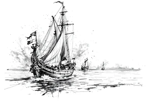 sailing boat in a bay tattoo idea