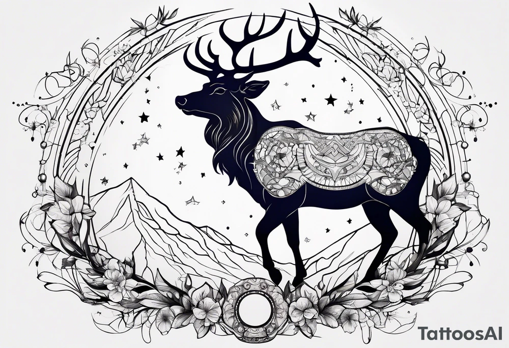 etoile constellation chevreuil tattoo idea