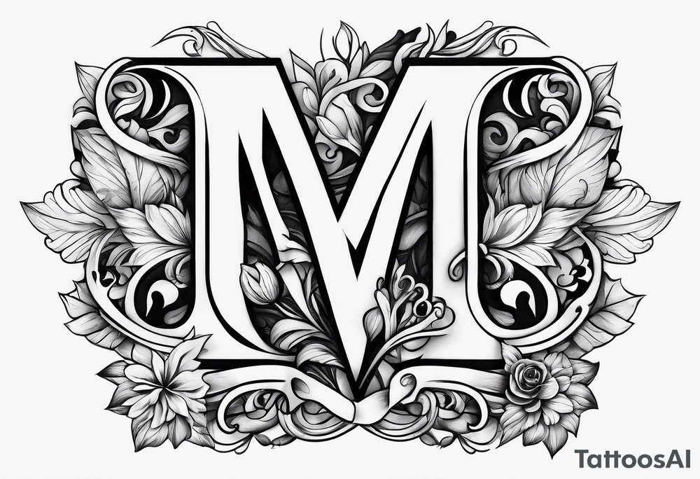 A letter M for my Wife Letter A for my daughter and a letter C for my Son tattoo idea