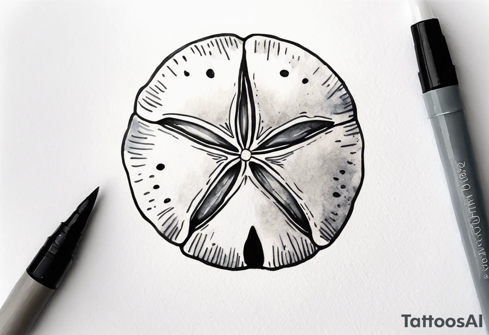 sand dollar 
watercolor
light gray tattoo idea