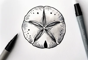 sand dollar 
watercolor
light gray tattoo idea