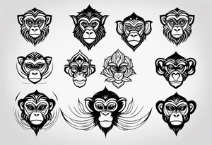 Variety monkey face flash sheet tattoo idea