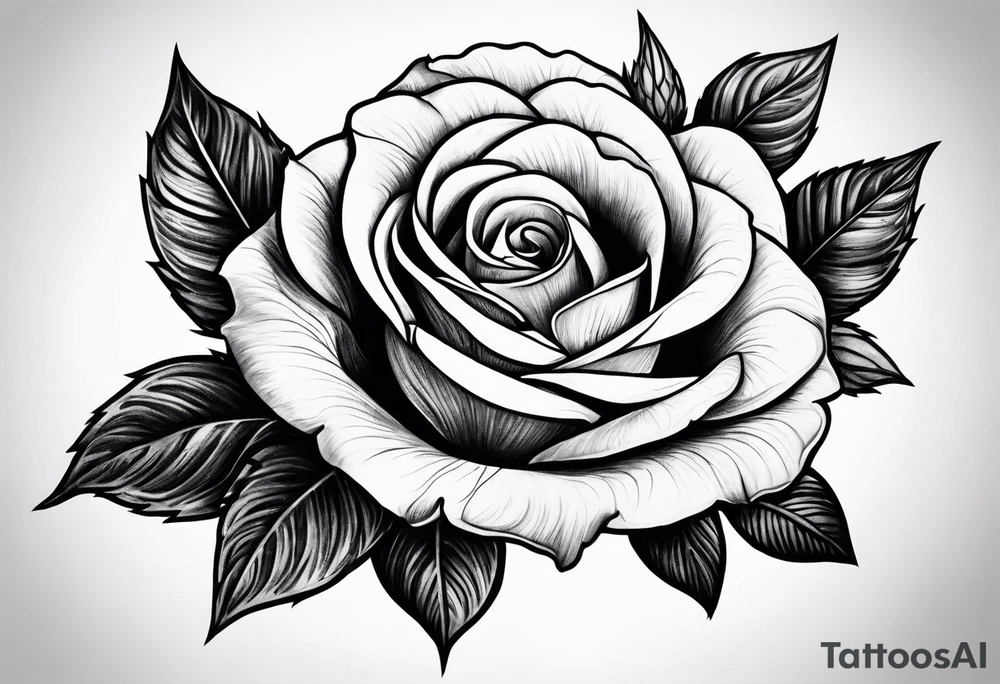 red rose tattoo idea