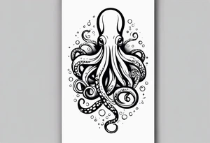Octopus in sea view upper arm full sleeve tattoo idea