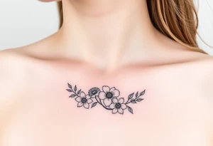 Waves, summer, flowers, family flowers tattoo idea