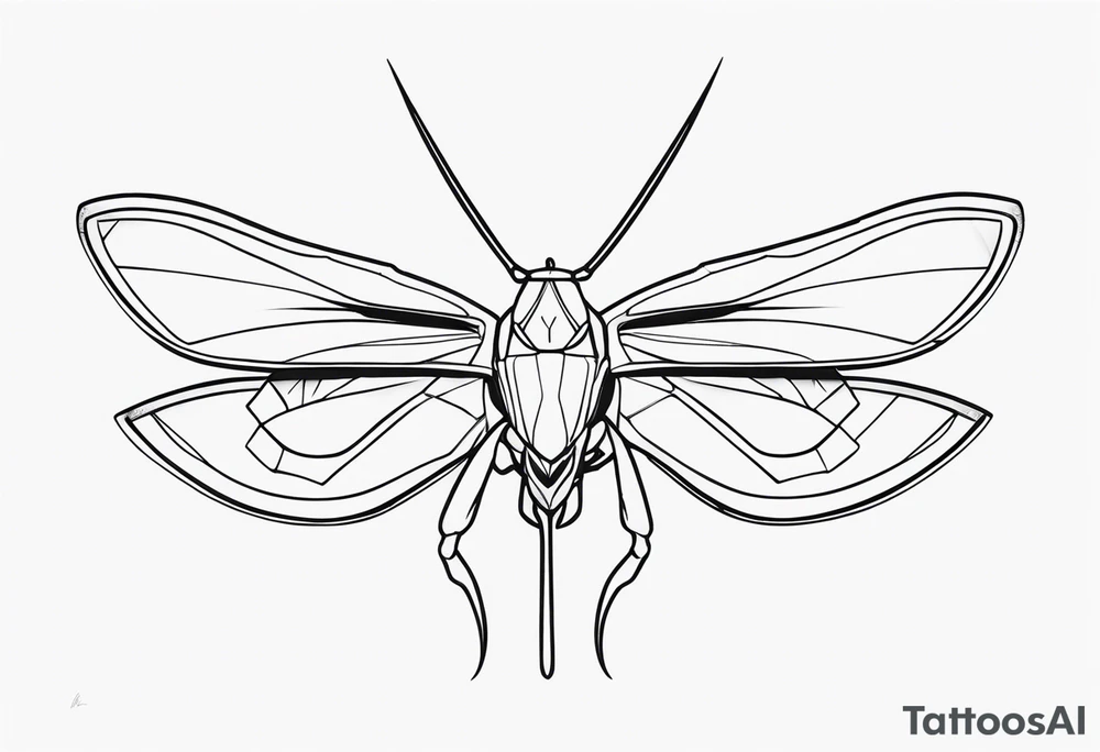 Monoline Mantis Mask tattoo idea