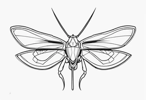 Monoline Mantis Mask tattoo idea