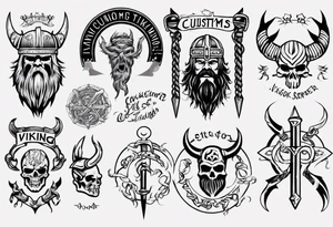 Tattoo banner
 saying “Viking Customs” tattoo idea