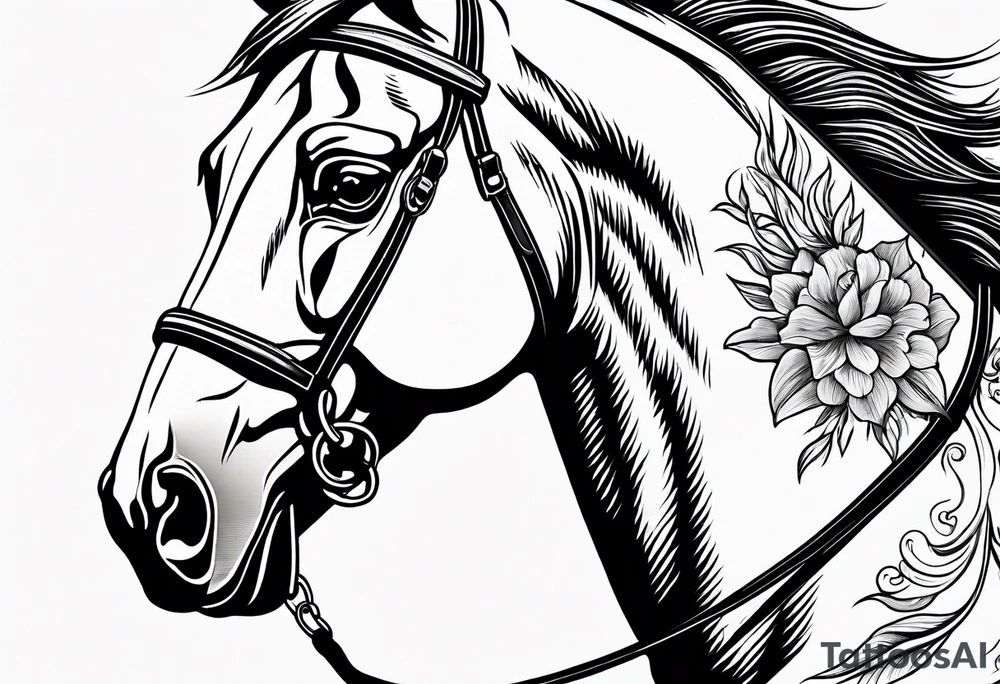 Horse portrait no shading tattoo idea