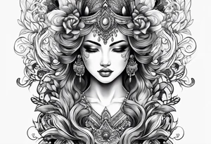 spiritual arm sleeve tattoo idea