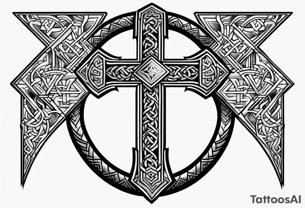 Viking cross tattoo idea