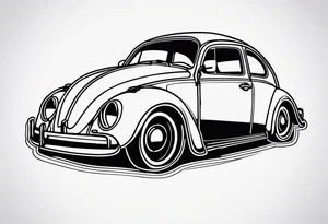 Lowered volkswagen beetle tattoo idea