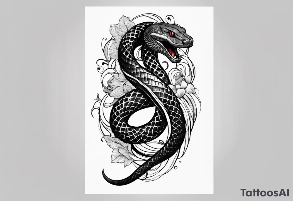 Black snake tattoo idea