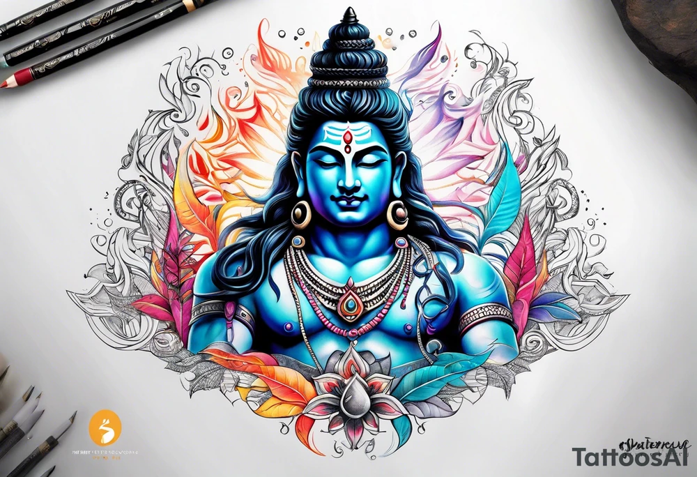 Shiva Trishul tattoo idea