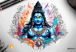 Shiva Trishul tattoo idea