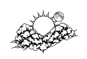 The clouds, the sun, and the moon tattoo idea