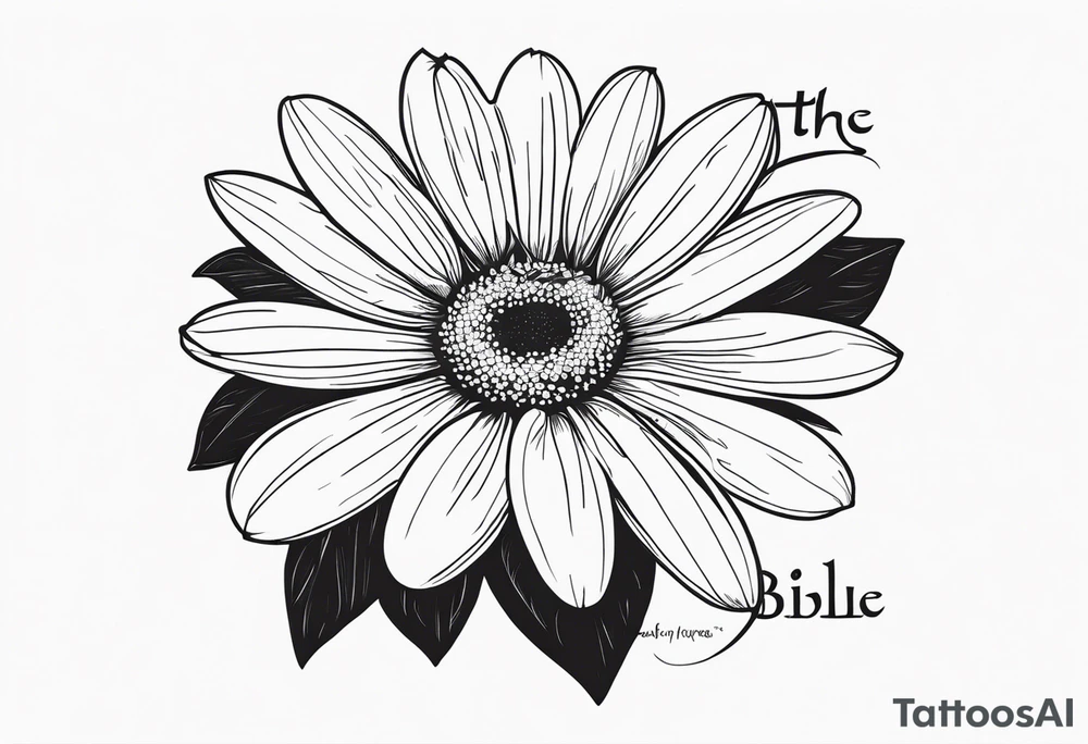 The bible verse proverbs 22:6 with a daisy flower and cross tattoo idea