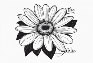 The bible verse proverbs 22:6 with a daisy flower and cross tattoo idea