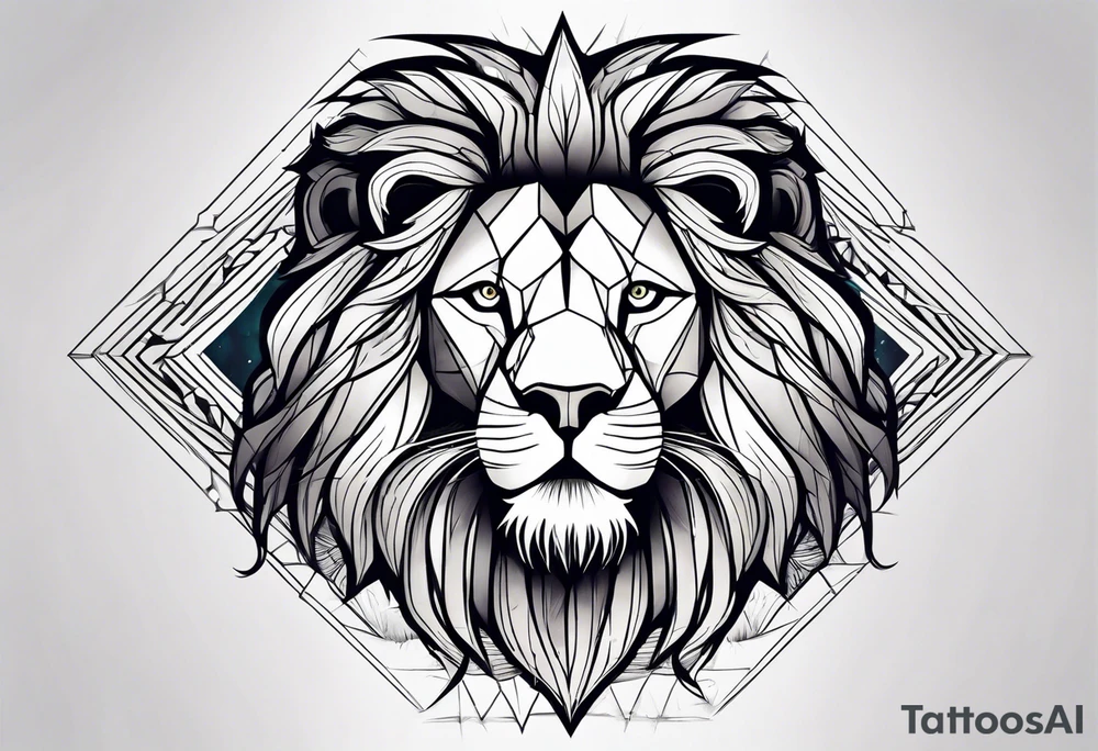 a powerful lion tattoo idea