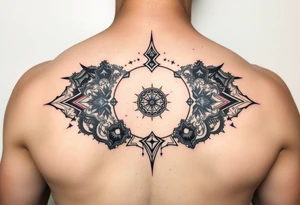 celestial galaxy with the scales of time tattoo idea