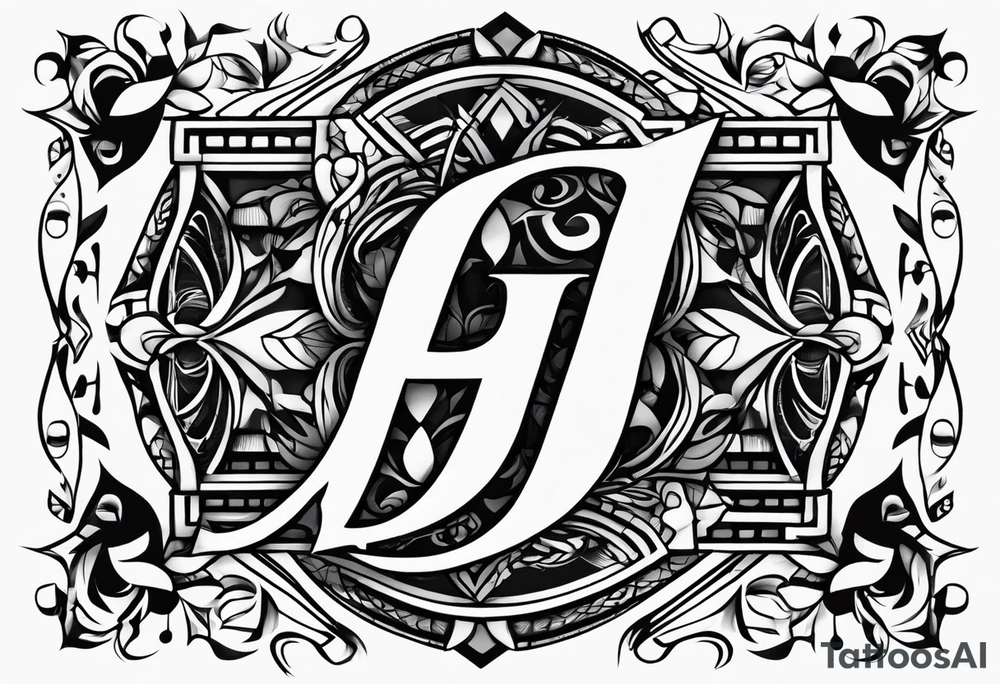 Honorata and Jacek marriage. Generate a tattoo from the letters H and J tattoo idea