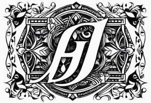 Honorata and Jacek marriage. Generate a tattoo from the letters H and J tattoo idea