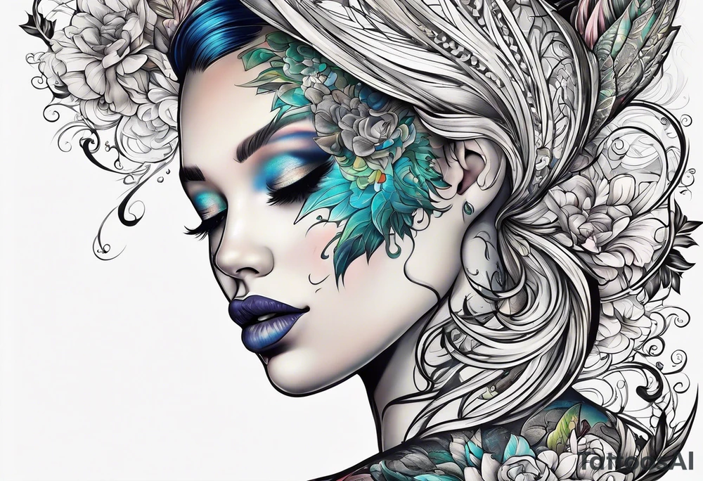 Side of the neck tattoo idea